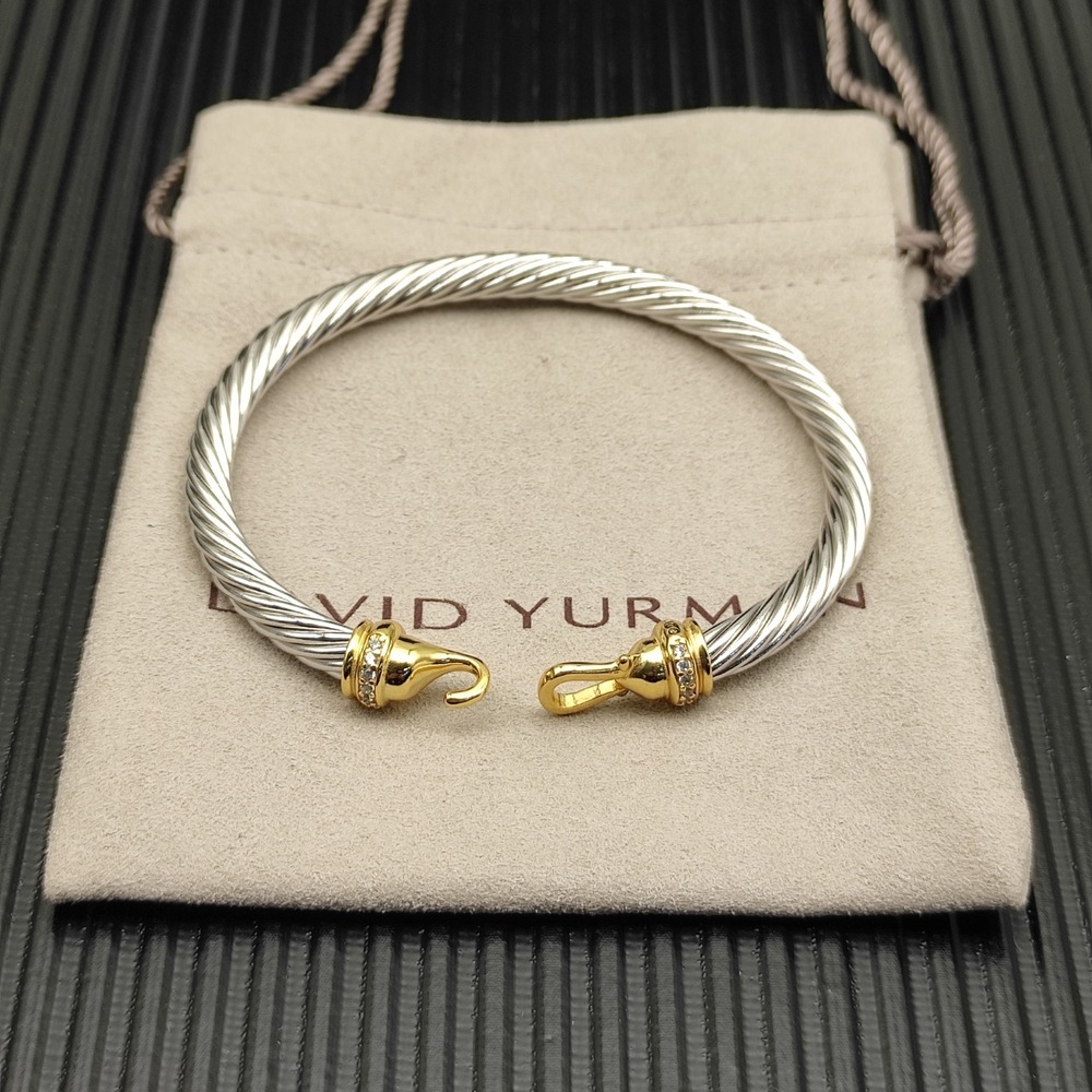 David Yurman 5mm Gold Rhinestone Hook Bracelet
